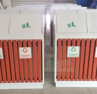 戶外鋼木分類垃圾桶堅固耐用 維護邵陽市容環境