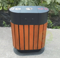 戶外定制鋼木垃圾桶果皮箱