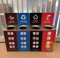 商場小號立式直投口不銹鋼分類垃圾桶