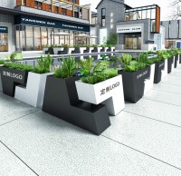 酒店商場咖啡店隔斷不銹鋼花箱