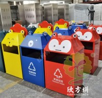 動(dòng)物卡通造型彩色不銹鋼分類垃圾桶