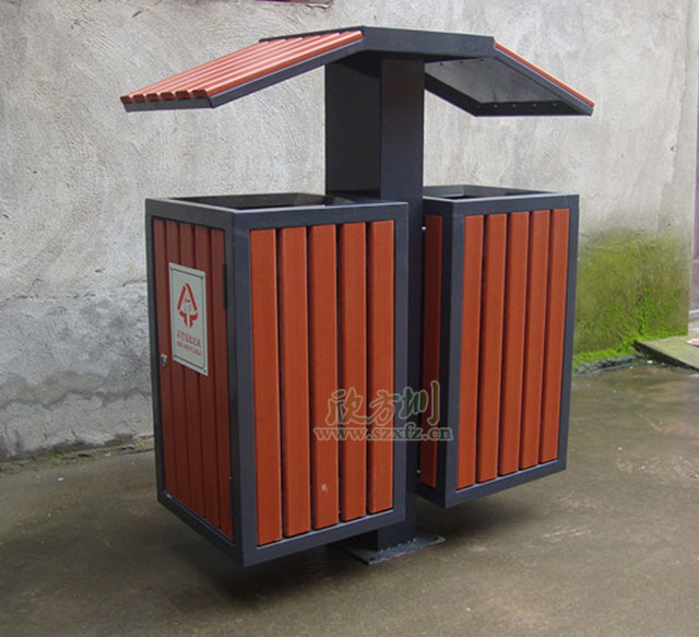 古典鋼木垃圾桶